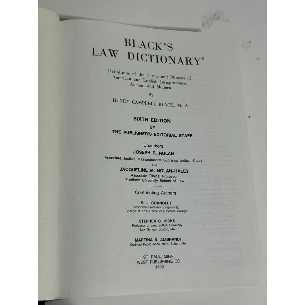 Black's Law Dictionary 6th Edition Centennial 1990 Hardcover With Pronunciations